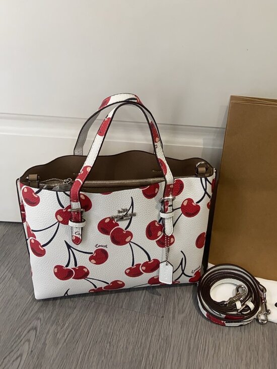 Coach Handbags - 🔥🎁COACH Mollie Tote Bag 25 With Cherry Print(CY695)
